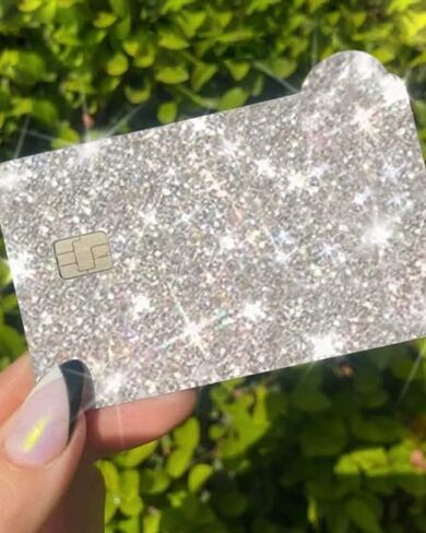 ExotixCard بطاقة الائتمان الأصلية العاكسة للضوء فائقة اللمعان، معلومات خلفية Extx Fins Luxury Bright (فضية) in Kuwait