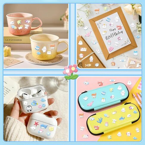 600+Mini 3D Puffy Stickers,6Sheets Cute Cartoon Foam Stickers Bulk,Tiny Animal Ocean Cat Dog Rabbit Ghost Self Adhesive Samll Sticker for Water Bottle Scrapbooking DIY Arts Craft Notebook Reward Gifts in Saudi Arabia