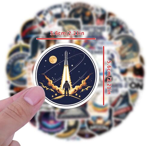 56Pcs Artemis II Stickers, Moon Mission Rocket Astronaut Decals for Laptop, Guitar, Notebook in Kuwait