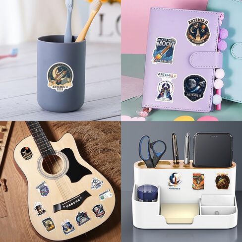 56Pcs Artemis II Stickers, Moon Mission Rocket Astronaut Decals for Laptop, Guitar, Notebook in Kuwait