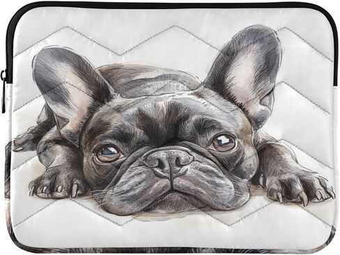 حقيبة كمبيوتر محمول ALAZA French Bulldog Lie Prone مريحة للكمبيوتر المحمول، حافظة حماية ضد الماء، 13-13.3، 14 بوصة in Kuwait