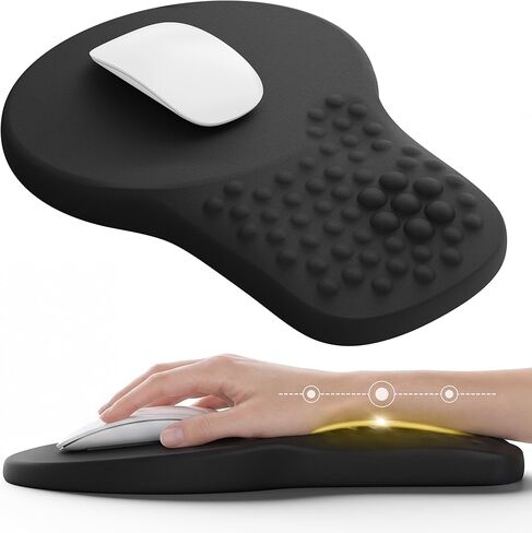 Ergonomic Mouse Pad with Wrist Rest Support, Mousepad for Carpal Tunnel Pain Relief, Memory Foam with Massage Design, Non-Slip PU Base for Office, Home, Gamming in Saudi Arabia