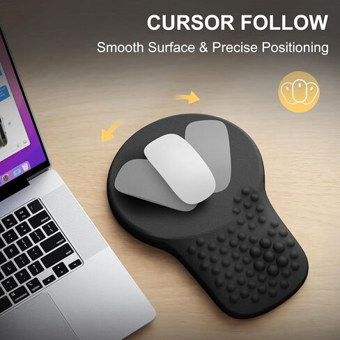 Ergonomic Mouse Pad with Wrist Rest Support, Mousepad for Carpal Tunnel Pain Relief, Memory Foam with Massage Design, Non-Slip PU Base for Office, Home, Gamming in Saudi Arabia