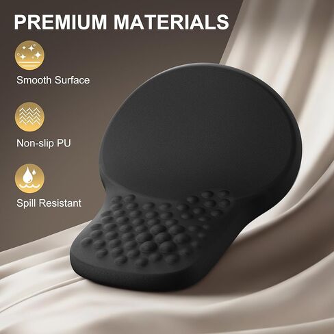 Ergonomic Mouse Pad with Wrist Rest Support, Mousepad for Carpal Tunnel Pain Relief, Memory Foam with Massage Design, Non-Slip PU Base for Office, Home, Gamming in Saudi Arabia