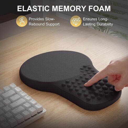 Ergonomic Mouse Pad with Wrist Rest Support, Mousepad for Carpal Tunnel Pain Relief, Memory Foam with Massage Design, Non-Slip PU Base for Office, Home, Gamming in Saudi Arabia