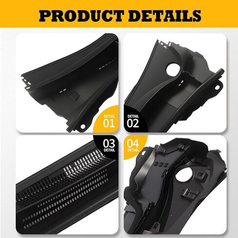 Windshield Panel Wiper Cowl Grille Front Compatible with 2019-2023 Corolla Black 5570802740 5570802730 in Kuwait
