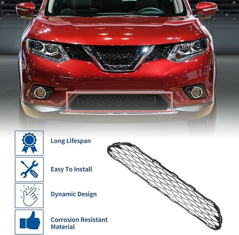 X AUTOHAUX No.622544BA0A Front Lower Hood Bumper Grille Grill for Nissan Rogue 2.5L CVT 2WD S 2ROW 2014-2017 Front Lower Bumper Kidney Grille Grill Black in Kuwait