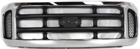 Garage-Pro Grille Assembly Compatible with 1999-2004 Ford F-250 Super Duty, F-350 Super Duty, F-450 Super Duty Chrome Shell with Painted Gray Insert CAPA Certified in Kuwait