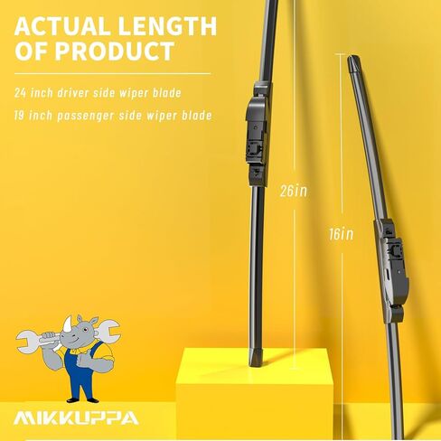 MIKKUPPA 26" + 16" Windshield Wipers Blades Replacement for 2017-2021 Subaru Impreza Crosstrek, Top Lock All Season Wiper Blades(Pack of 2) in Kuwait