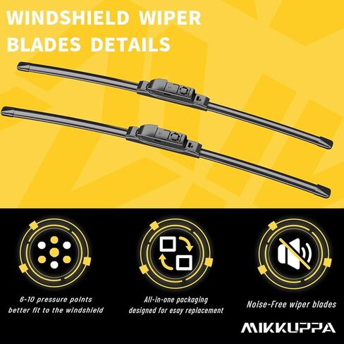 MIKKUPPA 26" + 16" Windshield Wipers Blades Replacement for 2017-2021 Subaru Impreza Crosstrek, Top Lock All Season Wiper Blades(Pack of 2) in Kuwait