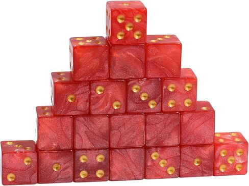 مجموعة نرد SIXPOINTS 20 قطعة من اللؤلؤ الأبيض DIY - 16 مم مربع فارغ من الجانب السادس متوافق مع ألعاب لوحة ألعاب الحرب، D&D RPG MTG ملحقات ألعاب بطاقات الطاولة in Kuwait