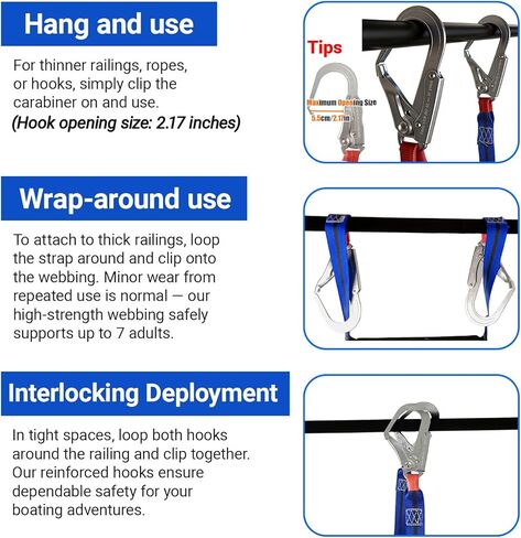 Boat Ladder,5 Step Boat Rope Ladder for Kids and Adults,6 Feet Outdoor Climbing Ladder with 2 Heavy Duty Hooks -for Tree House,Inflatable Boat, Fishing Boat, Sailboat, Kayak,Compact & Portable in Saudi Arabia