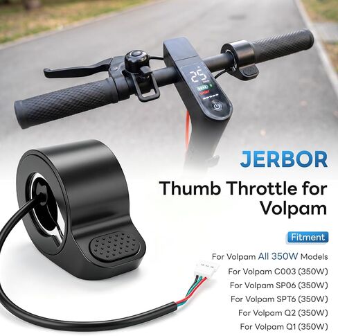 Jerbor Thumb Throttle Accelerator for Volpam 350W/Q1/SP06, Waterproof Connector Handlebar, Finger Speed Control Accessories for Volpam in Kuwait
