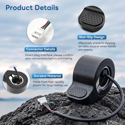 Jerbor Thumb Throttle Accelerator for Volpam 350W/Q1/SP06, Waterproof Connector Handlebar, Finger Speed Control Accessories for Volpam in Kuwait