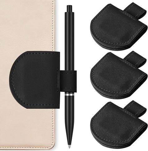 Magnetic Pen Holder for Notebook, Pen Clip for Journal Planner Notebooks, Fits Slim Pens, Soft PU Leather 3 Pack, Standard Size in Kuwait