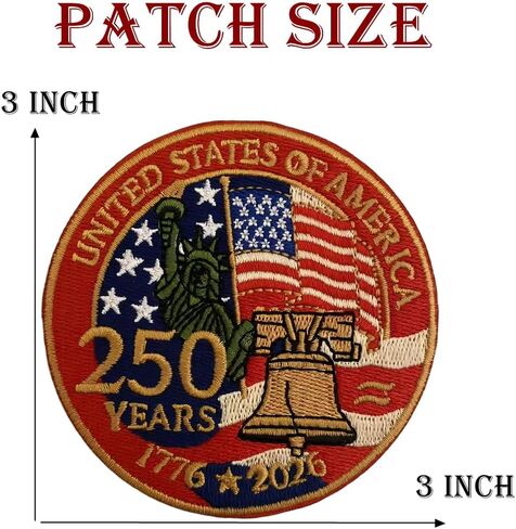 Compatible with 250th Anniversary,Liberty Bell & Statue of Liberty Embroidered Applique Iron On Sew On Patch in Saudi Arabia