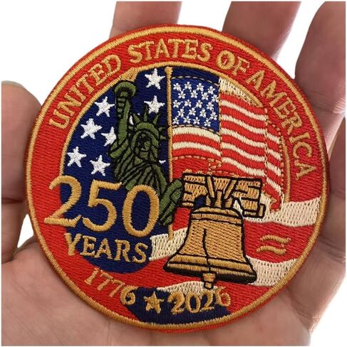 Compatible with 250th Anniversary,Liberty Bell & Statue of Liberty Embroidered Applique Iron On Sew On Patch in Saudi Arabia