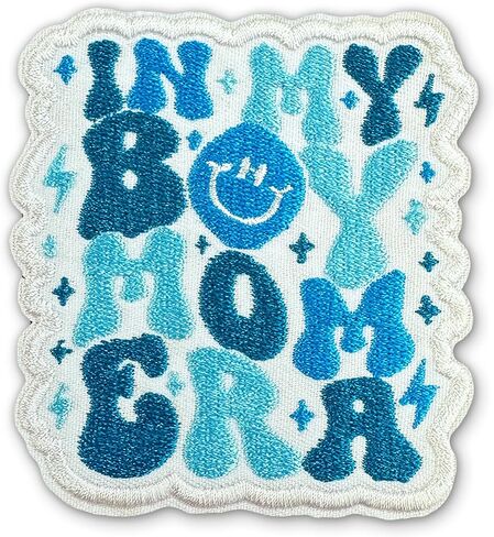 Boy Mom Patches in My Boy Mom Era Patch 3" Funny Pregnant New Mama Sew-On/Iron-On Embroidered Patches DIY Applique for Backpacks, Army Vests, Gym Bags, Hats, Helmets Gifts 3 Inches in Saudi Arabia