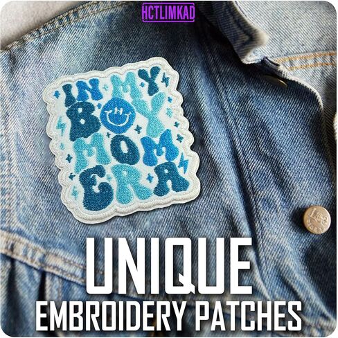 Boy Mom Patches in My Boy Mom Era Patch 3" Funny Pregnant New Mama Sew-On/Iron-On Embroidered Patches DIY Applique for Backpacks, Army Vests, Gym Bags, Hats, Helmets Gifts 3 Inches in Saudi Arabia
