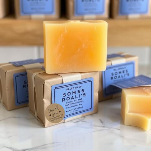 ملصقات شكرًا لك من Eco Kraft - مستديرة مقاس 1 بوصة، 500 ملصق بتصميم ريفي صديق للبيئة لتغليف الأعمال الصغيرة in Kuwait