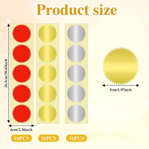 240 Pcs Embossing Stickers, Gear Design Book Embosser Stickers with Matte Foil Finish, Gold Seal Sticker for Envelopes, Certificates, Gift Wrapping and Stationary Embellishment in Kuwait
