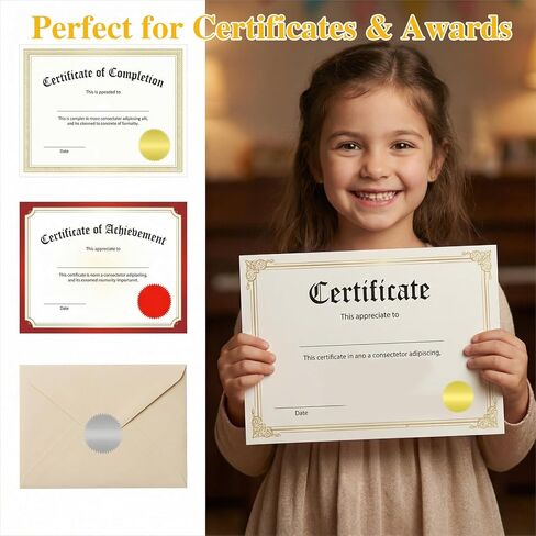 240 Pcs Embossing Stickers, Gear Design Book Embosser Stickers with Matte Foil Finish, Gold Seal Sticker for Envelopes, Certificates, Gift Wrapping and Stationary Embellishment in Kuwait