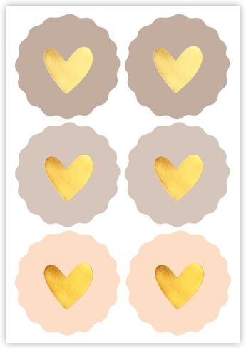 2 Inches Cute Heart Stickers 180PCS Circular Love Self-Adhesive Decor Sticker Wavy Edge Gold Foil Sealing Labels for Box Bag Handmade Packaging Gift Wrapping Envelope Valentine's Day Mother's Day in Saudi Arabia