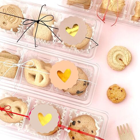 2 Inches Cute Heart Stickers 180PCS Circular Love Self-Adhesive Decor Sticker Wavy Edge Gold Foil Sealing Labels for Box Bag Handmade Packaging Gift Wrapping Envelope Valentine's Day Mother's Day in Saudi Arabia