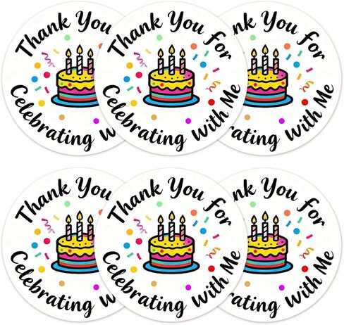 120 x Thank You for Celebrating with Me Birthday Stickers, Birthday Party Favor Tags for Gifts Packing, Round Birthday Envelope Seals, Party Favor Labels in Saudi Arabia