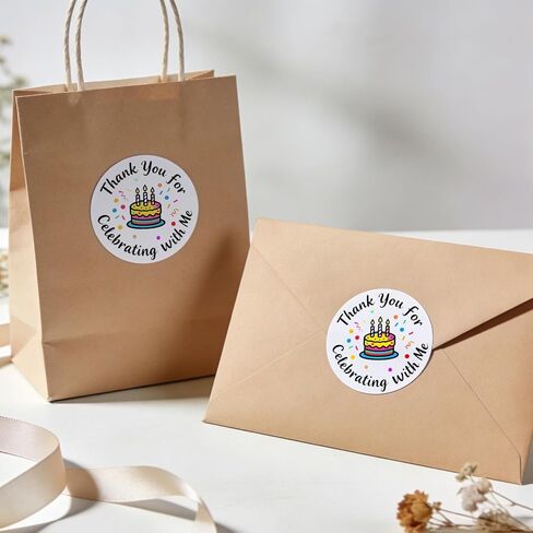 120 x Thank You for Celebrating with Me Birthday Stickers, Birthday Party Favor Tags for Gifts Packing, Round Birthday Envelope Seals, Party Favor Labels in Saudi Arabia