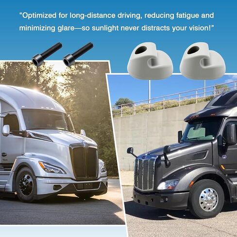 2-Packs S16-1023-661 Sun Visor Clip Compatible with Kenworth T680 & Peterbilt 579 for Long-Haul Truck Interior, Replaces F01377-2 (Gray) in Kuwait