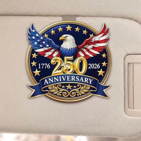 250th Anniversary Car Accessory, USA Eagle Visor Clip Decoration - Independence Day 4th of July Gift - Patriots Veterans Men Women from for Patriots Families Veterans Men Women in Saudi Arabia