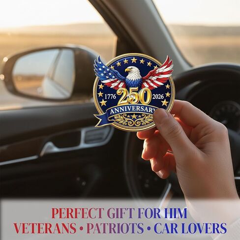 250th Anniversary Car Accessory, USA Eagle Visor Clip Decoration - Independence Day 4th of July Gift - Patriots Veterans Men Women from for Patriots Families Veterans Men Women in Saudi Arabia