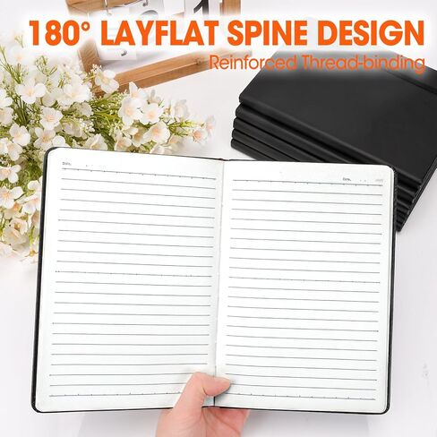 8 Pack Lined Journal Notebook for Work, A5 Hardcover (5.5" x 8.3"), Black 136 Pages Medium College Ruled Notebook Bulk, for Writing, Note Taking, Business Work School Home in Saudi Arabia