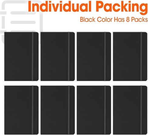 8 Pack Lined Journal Notebook for Work, A5 Hardcover (5.5" x 8.3"), Black 136 Pages Medium College Ruled Notebook Bulk, for Writing, Note Taking, Business Work School Home in Saudi Arabia