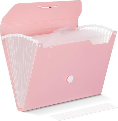 Comix Accordion File Organizer, 13 Pocket Expanding File Floder with Labels for A4/Letter Size Documents, Accordion File Folder for Office, Home, School（Black） in Kuwait