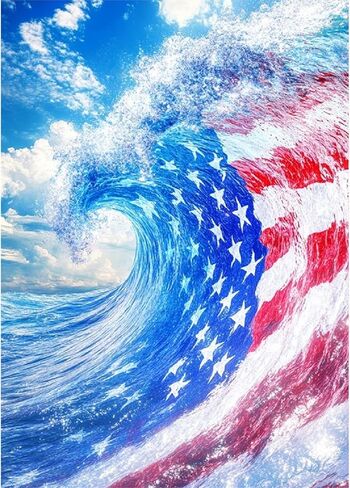 antor Diamond Painting Kits for Adults, 4th of July American Flag Fireworks Night Sky 5D Diamond Art Kits for Adults, DIY Full Drill Round Diamond Dot Patriotic Celebration Home Wall Decor 12x16 Inch in Saudi Arabia