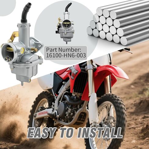 16100-HN6-003 Carburetor Kit with Throttle Cable & Fuel Hose for Honda TRX250EX TRX250X Sportrax 250 229cc ATV (2001-2012), Replaces 16100-HN6-A31 in Kuwait