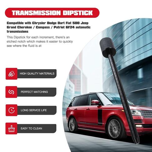 Black Steel Transmission Dipstick Direct Replacement for Chrysler 2017-2022 Pacifica 3.6L V6 Gas/Flex DOHC Distributorless Naturally Aspirated in Saudi Arabia