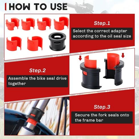 14PCS Motorcycle Bike Fork Seal Driver Tool Kit | Universal Installer Driver Set 35mm 36mm 40mm 41mm 42mm 43mm 45mm 46mm 47mm 48mm 49mm 50mm Fork Seal Installer & Removal Set in Kuwait