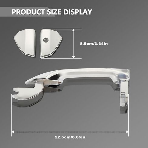 2PCS Chrome Front Exterior Door Handle fits Accord 2008-2012 Left Driver and Right Passenger Side Replaces 72181-TA5-A11, 72683-TA5-A11 with Keyhole + Pry Plate+Cover in Kuwait