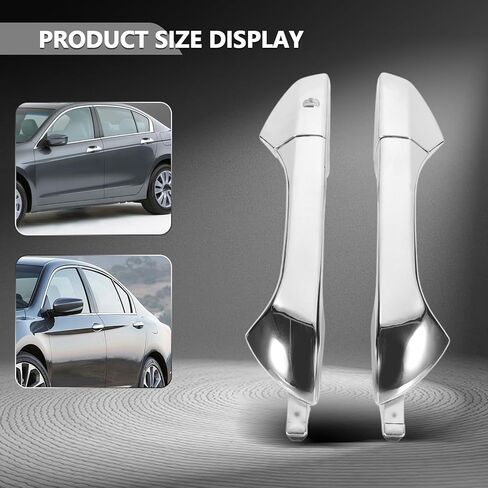 2PCS Chrome Front Exterior Door Handle fits Accord 2008-2012 Left Driver and Right Passenger Side Replaces 72181-TA5-A11, 72683-TA5-A11 with Keyhole + Pry Plate+Cover in Kuwait