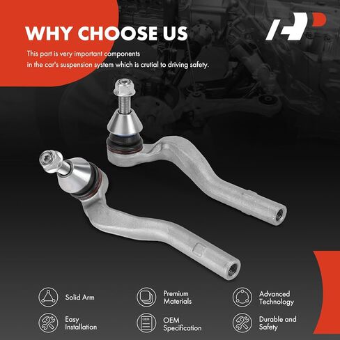 A-Premium 2 x Front Outer Tie Rod Ends, Compatible with Mercedes-Benz S450 2018-2020, S550 2014-2017, S560 2018-2020, S63 AMG 2014-2020, S65 AMG 2020, Maybach S550 2017, Maybach S560 2018-2019 in Kuwait