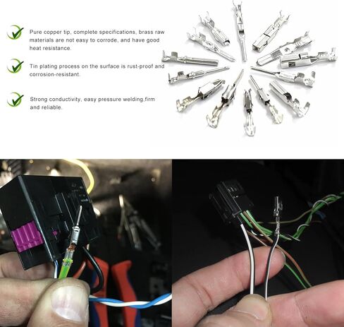 290PCS Car Electrical Wire Terminal Pins Connector, 1/1.5/1.8/2.2/2.8/3.5mm 21Type Electric Connector Wire Pin, Large Quantity Non-Insulated Plug Male Female Crimp Pins in Saudi Arabia