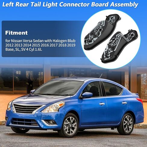 Motoforti Left Tail Light Socket Rear Taillight Connector Board Assembly for Nissan Versa Sedan 2012 2013 2014 2015 2016 2017 2018 2019 No.265563AW0A Long-lasting in Kuwait