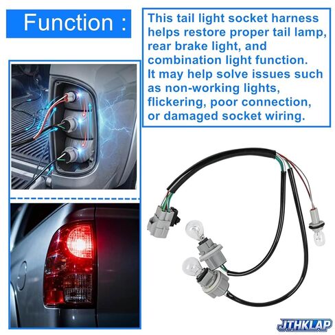 Tail Light Bulb Socket Harness Wire Assembly Compatible with Toyota Tundra 2000-2004, Rear Right Tail Lamp Socket and Wiring Harness with Bulbs, Replace 81555-0C010 815550C010 in Saudi Arabia