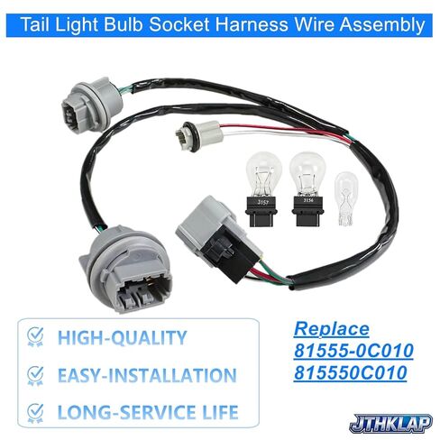 Tail Light Bulb Socket Harness Wire Assembly Compatible with Toyota Tundra 2000-2004, Rear Right Tail Lamp Socket and Wiring Harness with Bulbs, Replace 81555-0C010 815550C010 in Saudi Arabia