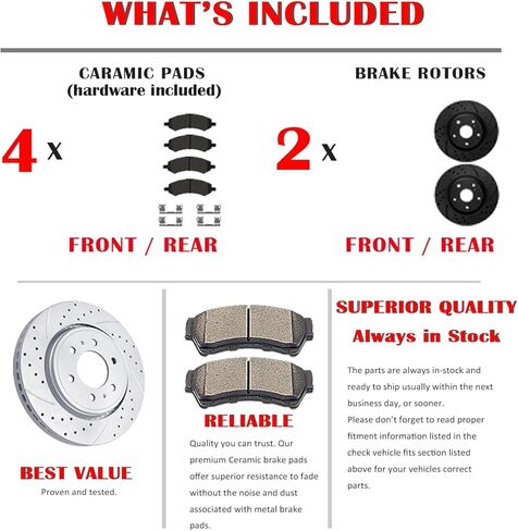 Acinoparts Rear Brake Kit Replacement for 2013-2018 Lexus ES300h 2013-2018 Lexus ES350 2013-2018 Toyota Avalon 2012-2017 Toyota Camry Drilled and Slotted Disc Brake Rotors Ceramic Brake Pads in Saudi Arabia
