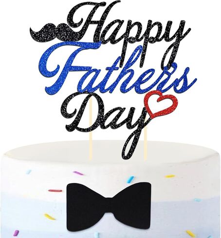 24Pcs Happy Father's Day Cupcake Toppers for Father's Day Decorations, Best Dad Cupcake Picks for Father's Birthday Decorations (happy) in Kuwait