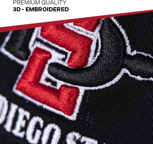 Desert Cactus San Diego State University Baseball Hat SDSU Aztecs Brimmed Embroirderd Cap Adjustable Cloth Strap Adult (Style D) in Saudi Arabia